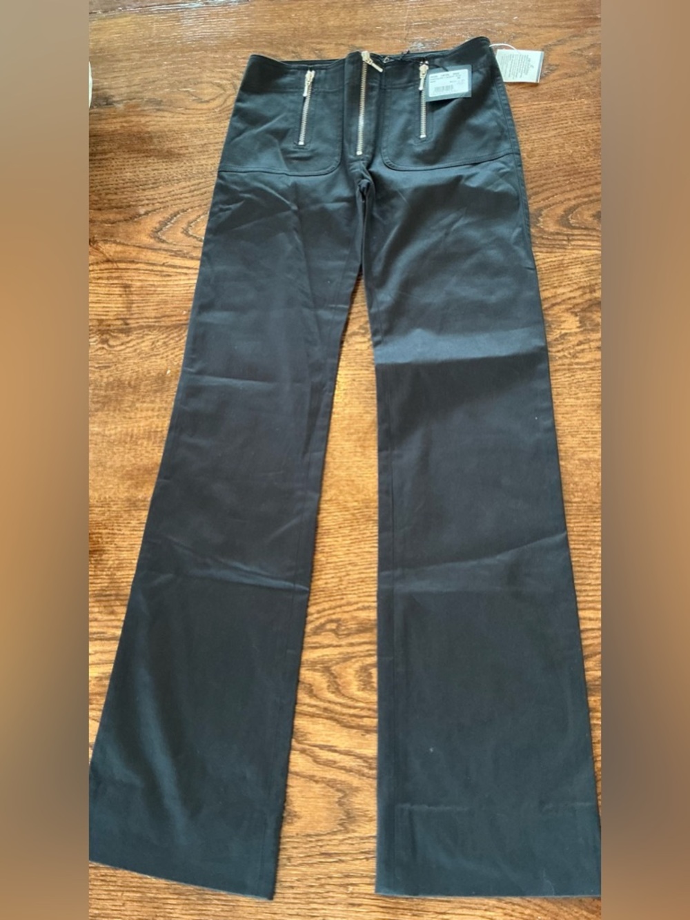 Plein Sud Black Wide Leg Flare Jeans with Front Zippers